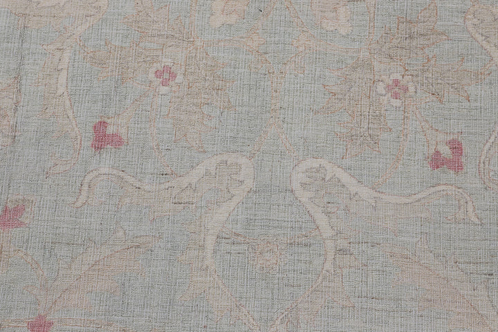 8'x10' Green Pink Polonaise Design Ariana Wool Hand Knotted Luxury Collection Rug