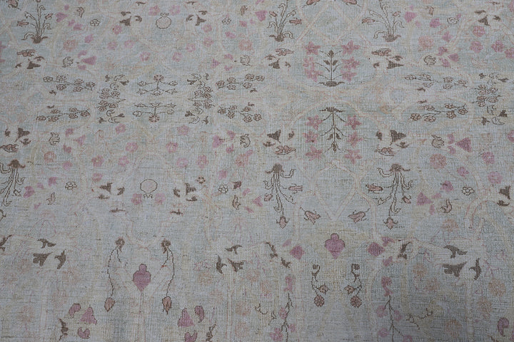 10'x14' Ariana Luxury Fine Tabriz Design Soft Blue Yellow Pink Floral Large Area Rug