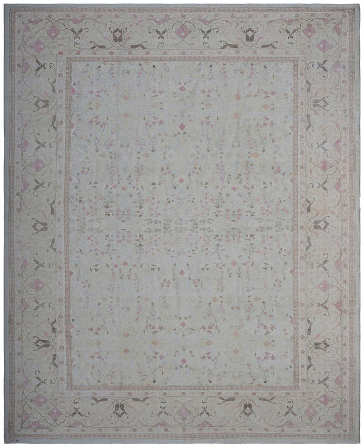 10'x14' Ariana Luxury Fine Tabriz Design Soft Blue Yellow Pink Floral Large Area Rug