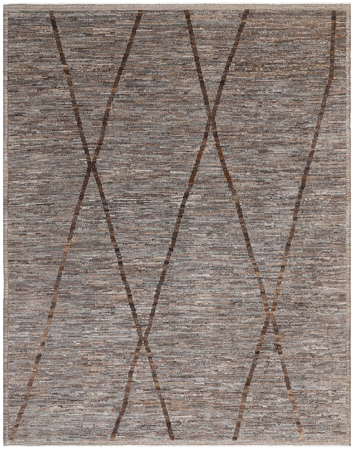 10'x14' Ariana Contemporary Moroccan Style Brown Barchi Rug