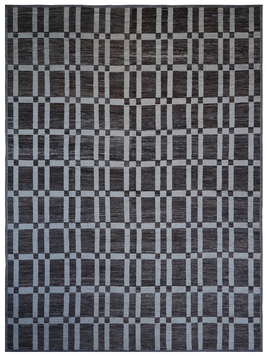 14'x20' Large Ariana Moroccan Geometric Brown and Ivory Barchi Rug