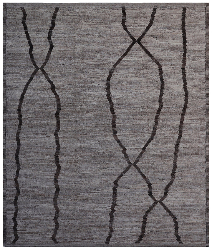 9'x11' Ariana Contemporary Moroccan Brown Barchi Rug