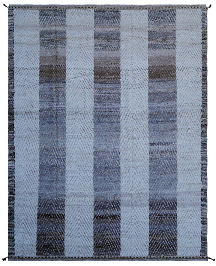 9'x12' Ariana Moroccan Striped Chevron Brown and Ivory Barchi Rug