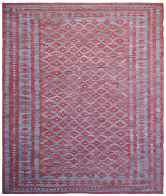 12'x15' Large Red and Gray Maimana Design Ariana Kilim Collection