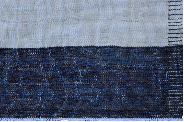 12'x17' Large Stripe Navy White Ariana Kilim Collection