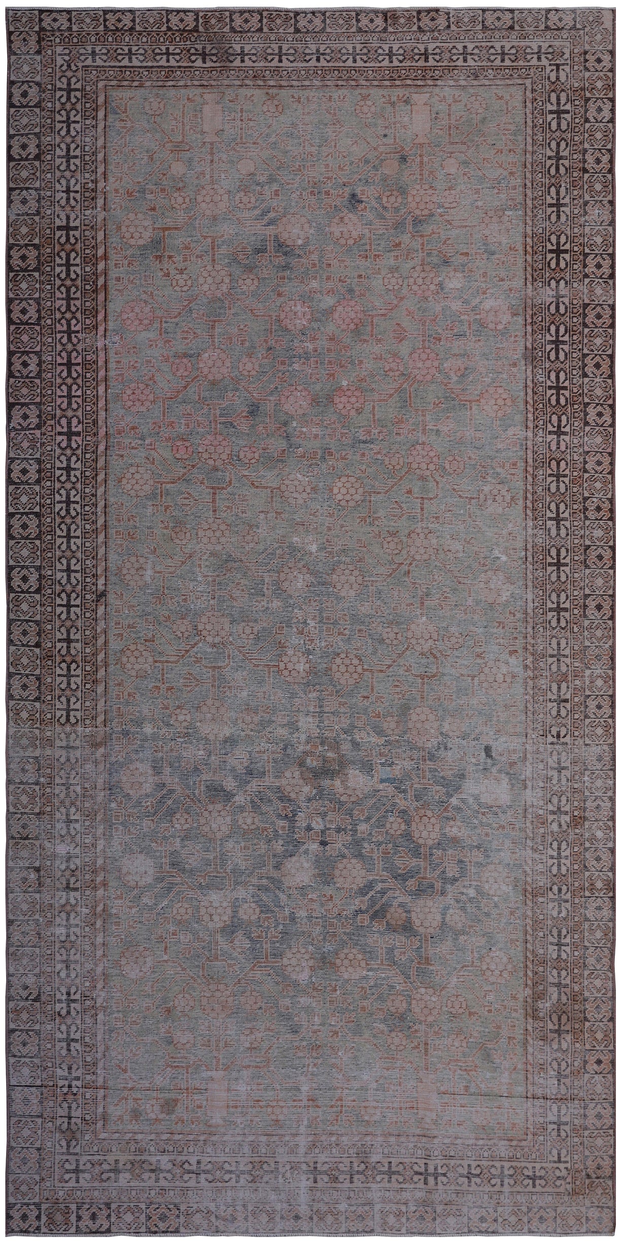 4'x9' Vintage Antique Samarkand Traditional Rug