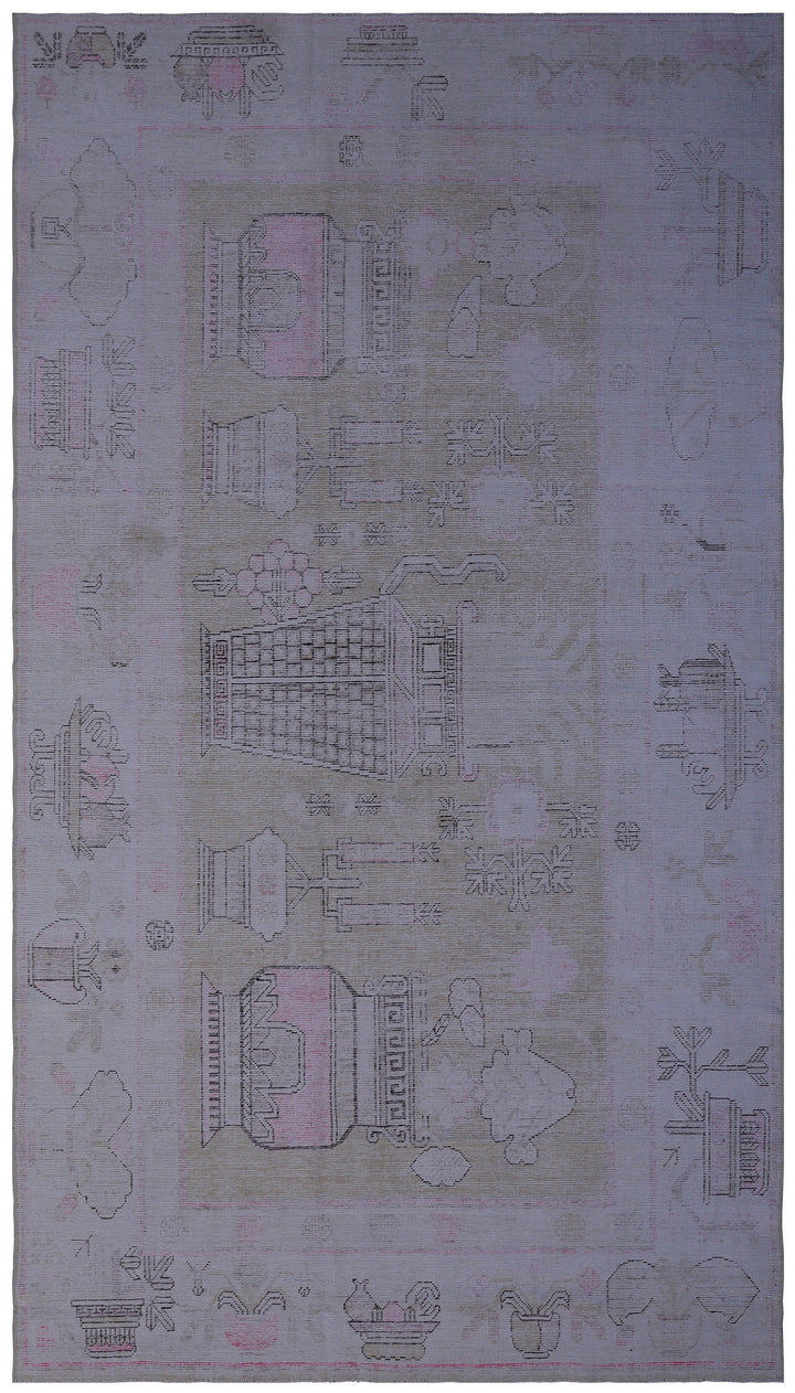 6'x10' Vintage Khotan Traditional Rug