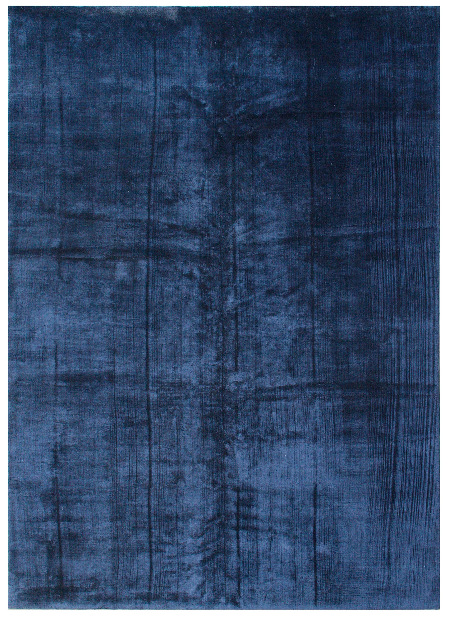 8'x10' Solid Indigo Blue Silk Rug
