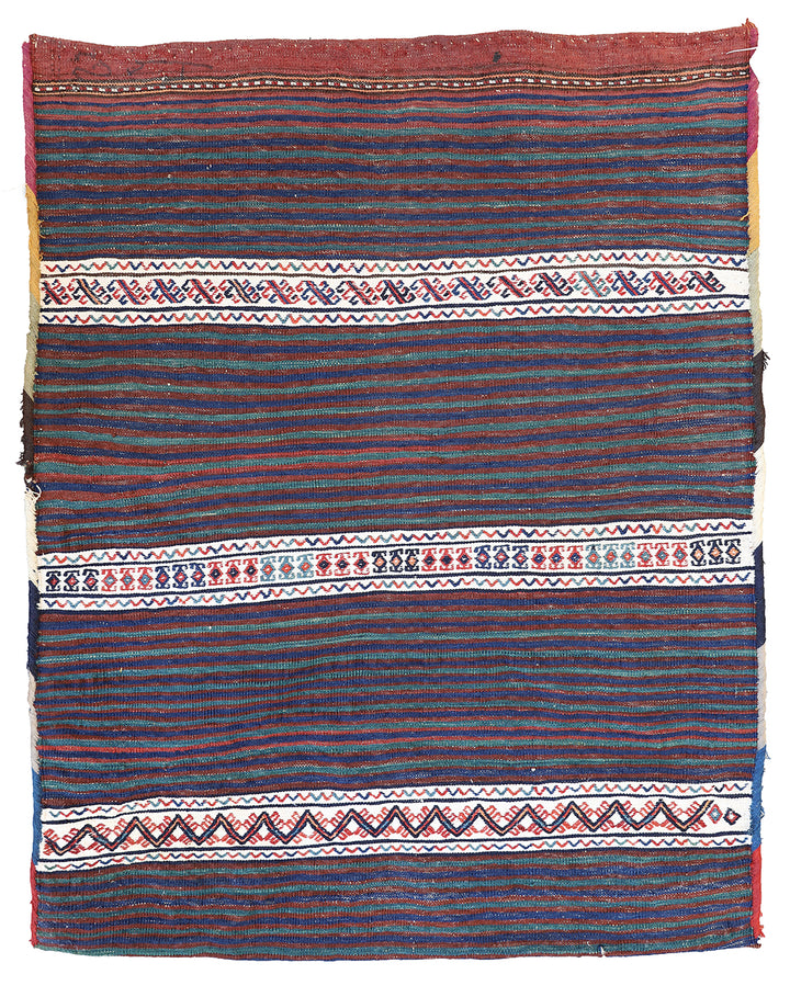 Vintage Wool Kilim | Soumak Weave | Tribal Area Rug