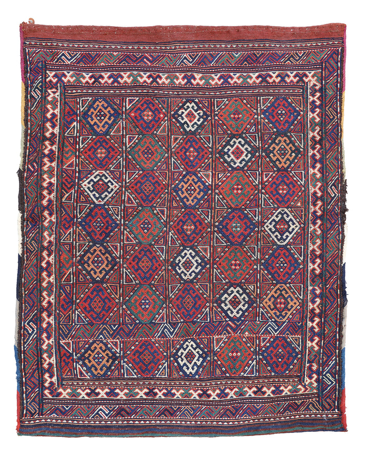 Vintage Wool Kilim | Soumak Weave | Tribal Area Rug