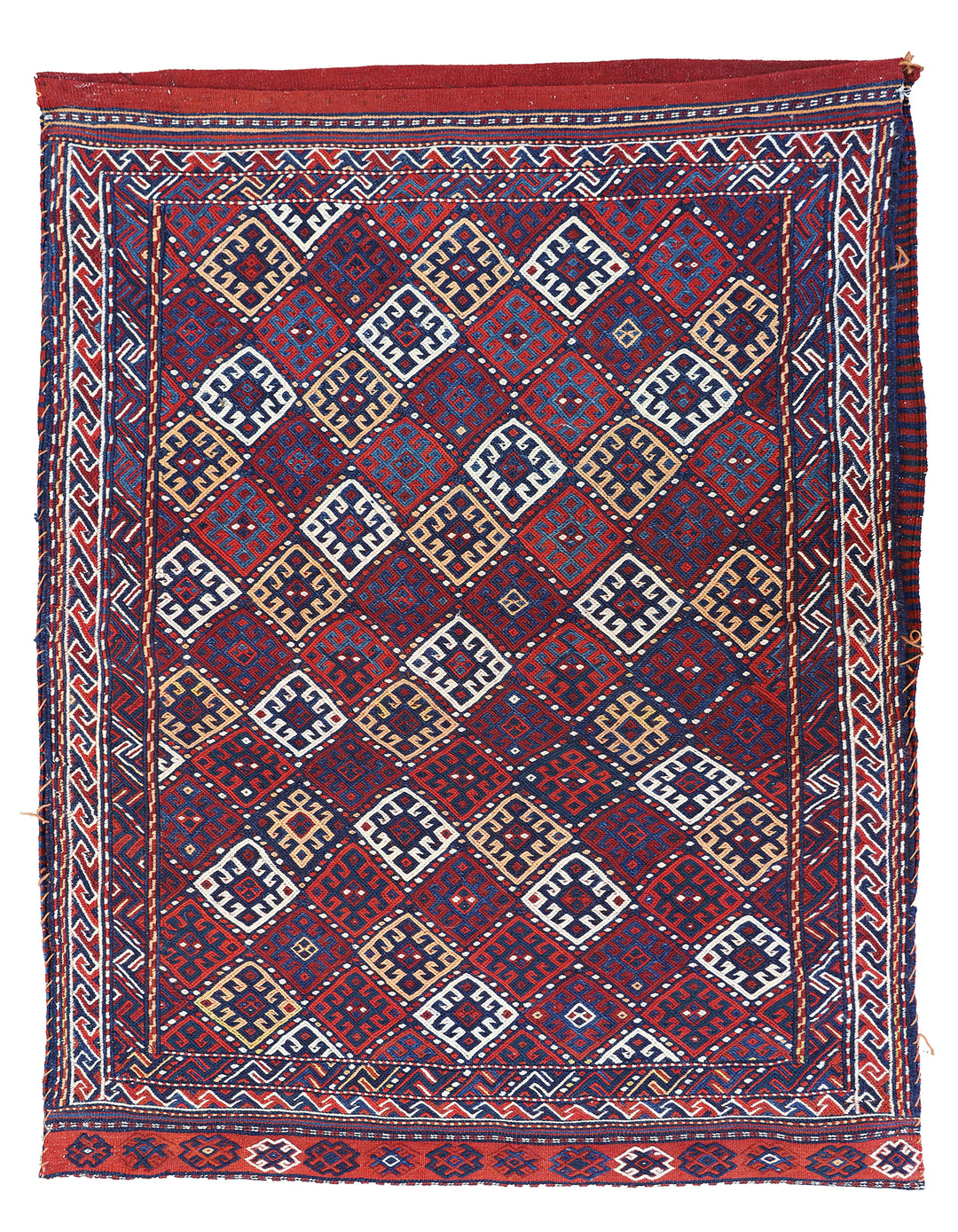 Vintage Persian Kurdish Soumak Weave Storage Bag Rug