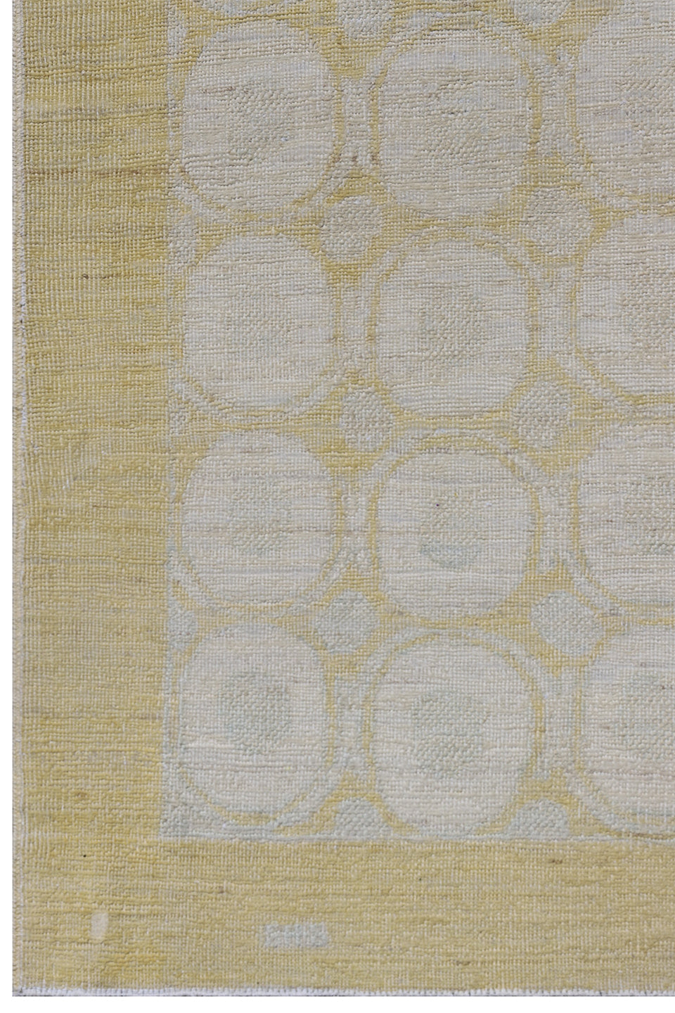 3' x 10' Contemporary Hand-Knotted Runner Rug | Ariana Collection | Yellow & Ivory