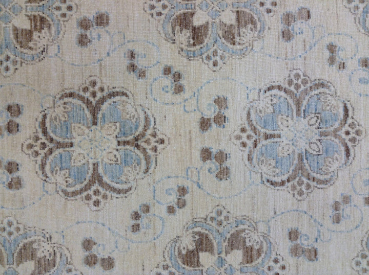 3'x12' Ariana Transitional Floral Runner Rug – Blue & Ivory Wool Runner