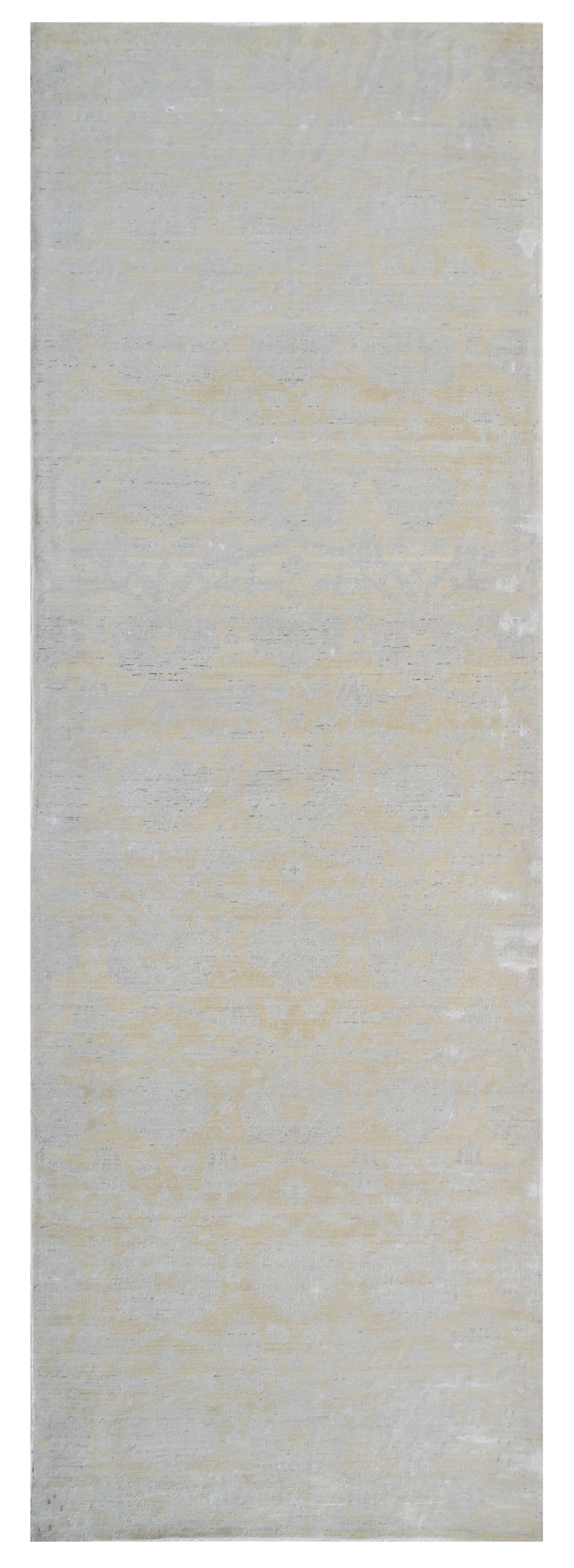 3'x12' Pale White Agra Runner Rug – Hand-Knotted Wool | Ariana Vintage