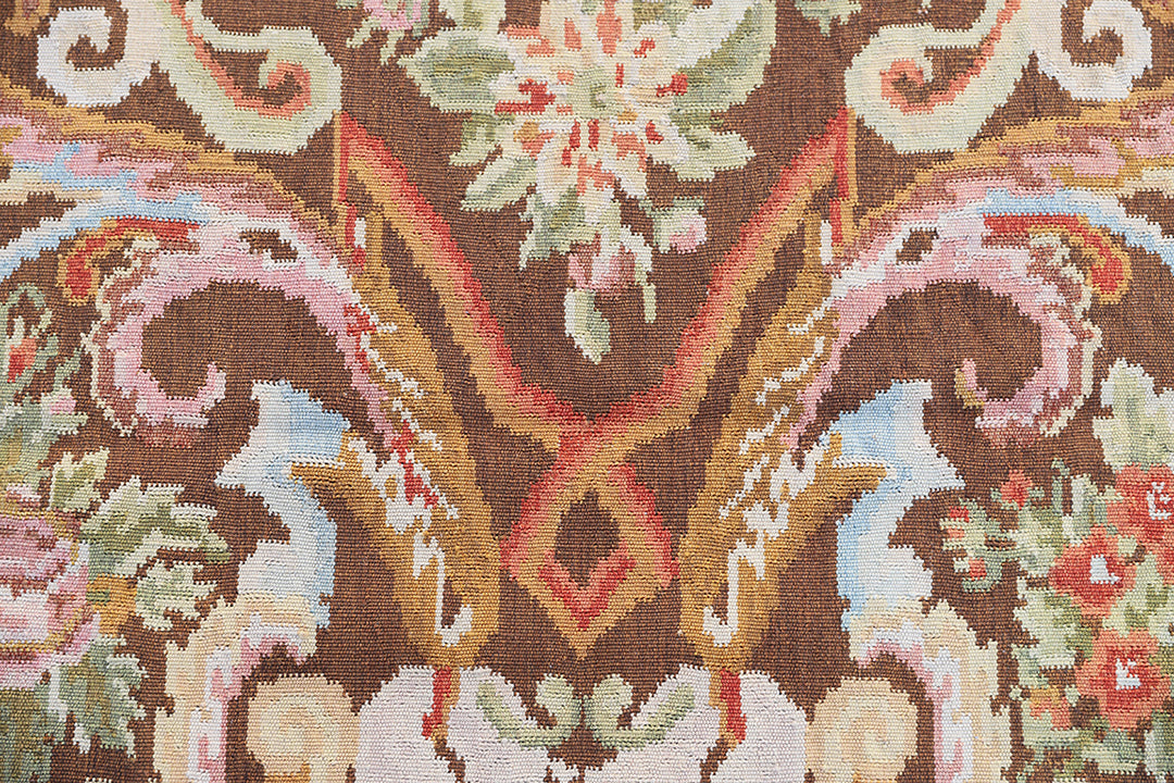 3'x13' Wool Runner Rug | Floral & Contemporary Kilim Runner Rug