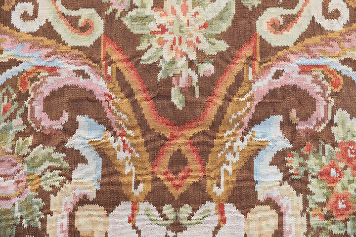 3'x13' Wool Runner Rug | Floral & Contemporary Kilim Runner Rug