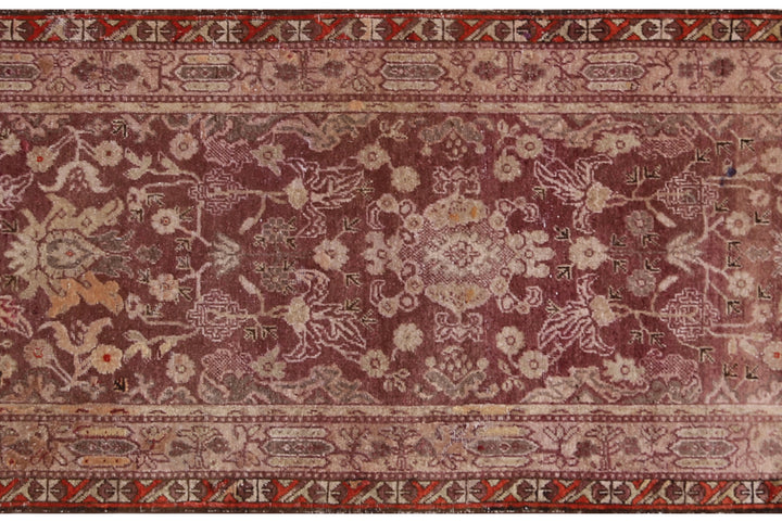 3'x17' Vintage Rare Runner Rug | Antique Samarkand Runner Rug