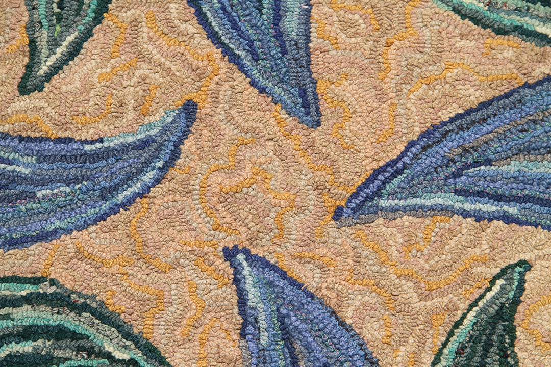 Square Antique Vintage American Hook Rug