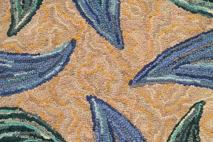 Square Antique Vintage American Hook Rug