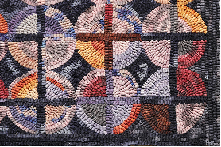 3'x5' Colorful New Hook Rug | Small Geometric Area Rug