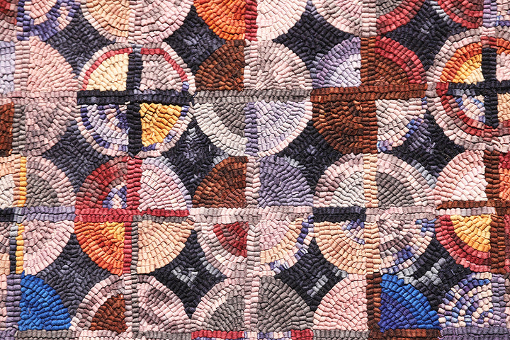 3'x5' Colorful New Hook Rug | Small Geometric Area Rug
