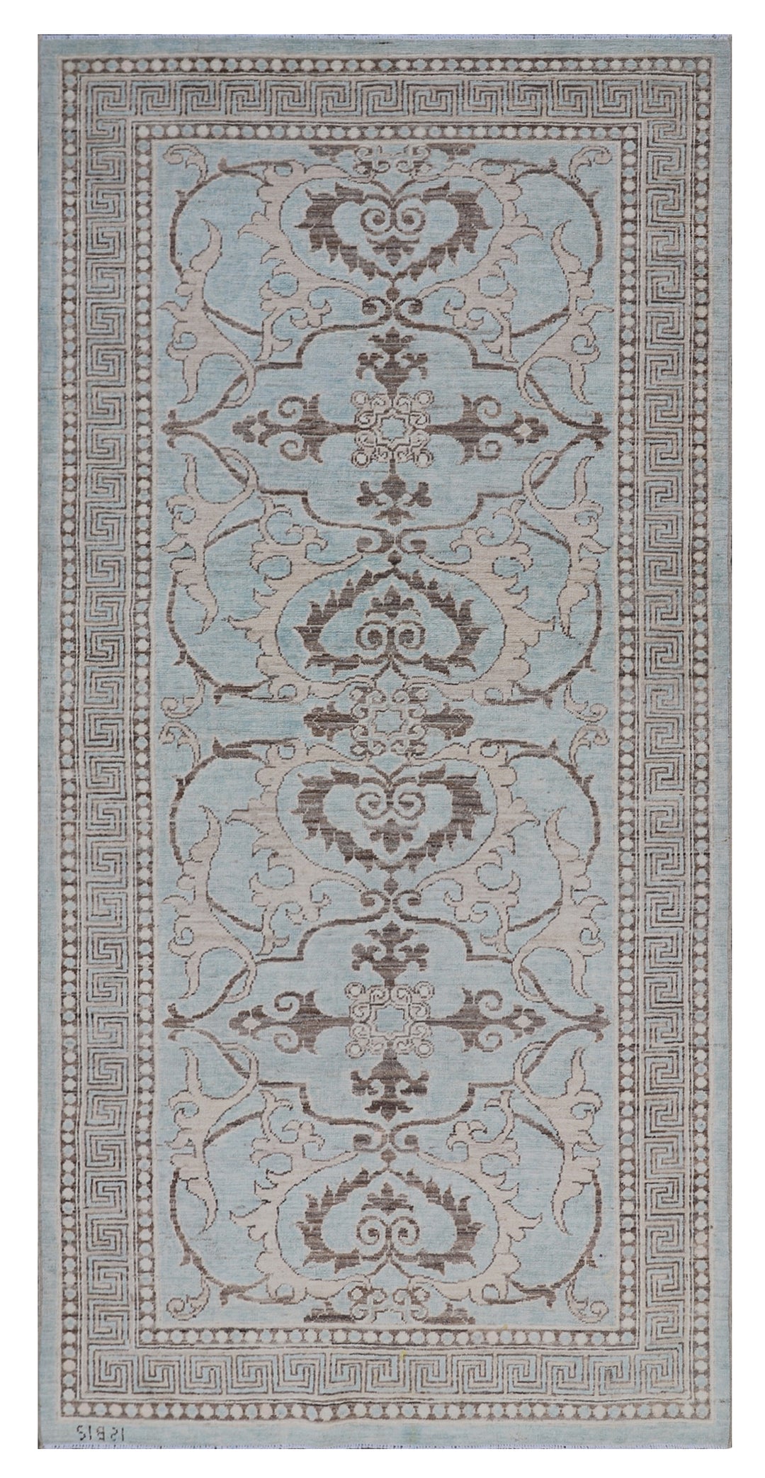 3x7 Ariana Transitional Blue and Brown Floral Runner Rug