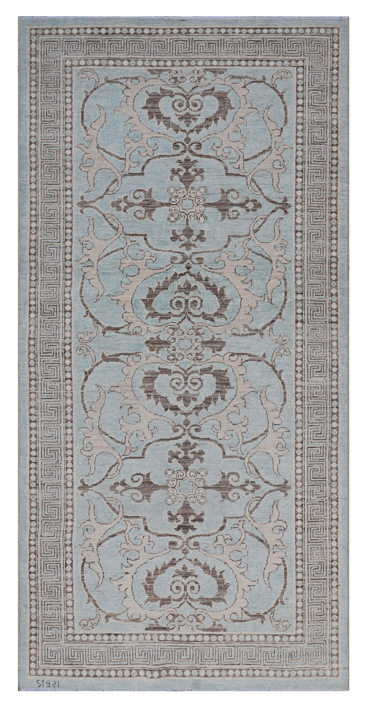 3x7 Ariana Transitional Blue and Brown Floral Runner Rug