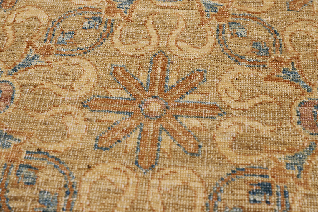 4' x 12' Ariana Traditional Wide Runner Rug | Yellow & Gold Floral