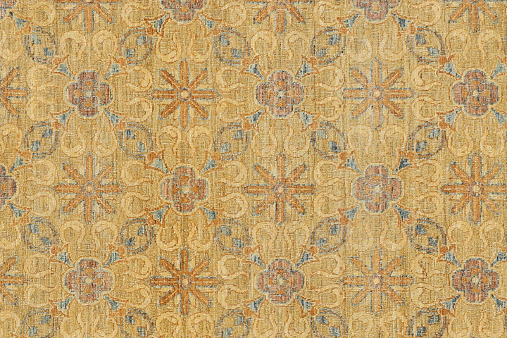 4' x 12' Ariana Traditional Wide Runner Rug | Yellow & Gold Floral