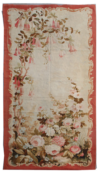 4'x10' Antique French Aubusson Tapestry Panel