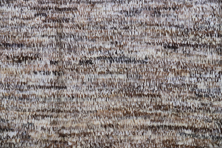 4'x16' Stria Brown Shaggy Moroccan Style Ariana Barchi Collection Rug