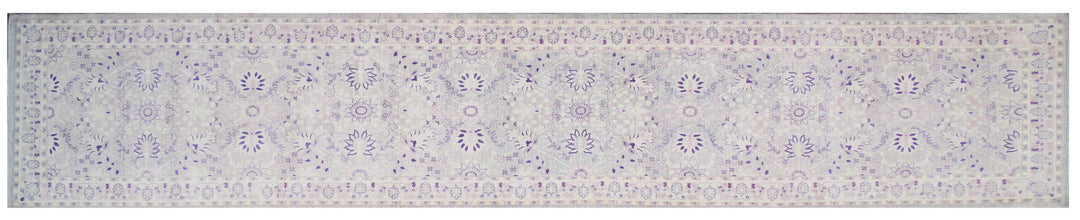 4x19 Soft Purple & Ivory Tabriz Wool Runner | Ariana Transitional