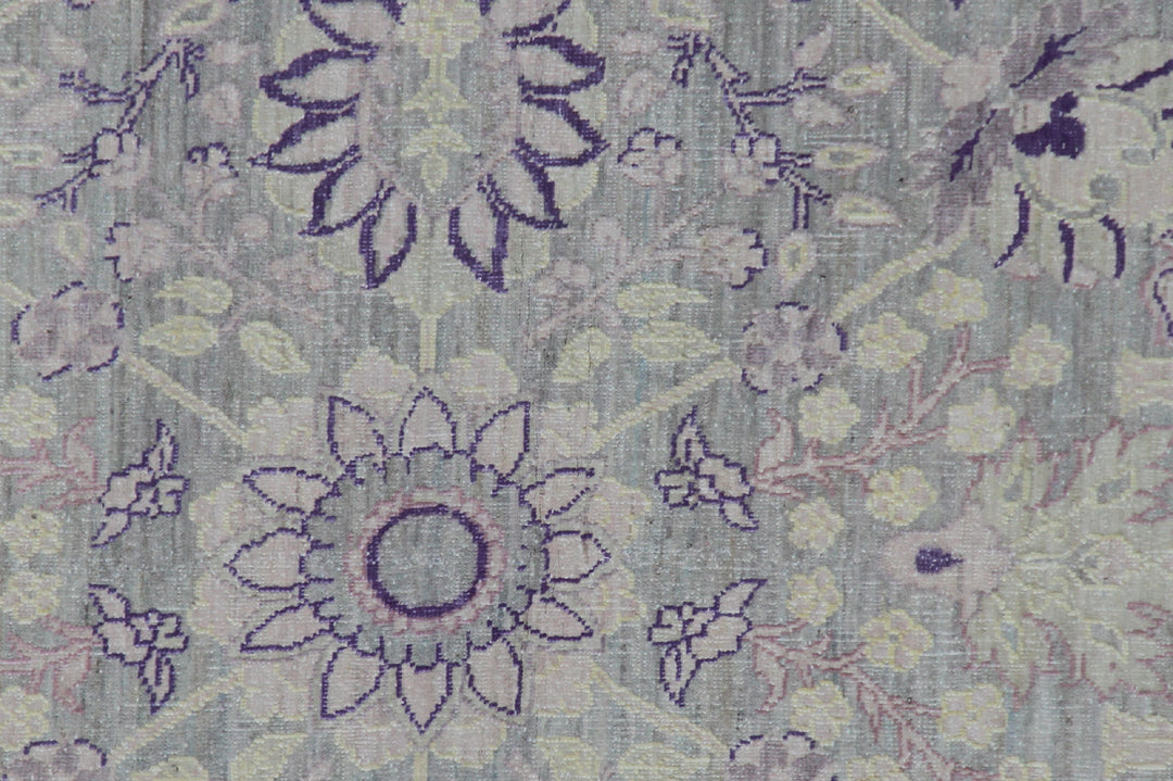 4x19 Soft Purple & Ivory Tabriz Wool Runner | Ariana Transitional