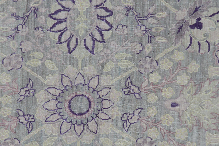 4x19 Soft Purple & Ivory Tabriz Wool Runner | Ariana Transitional