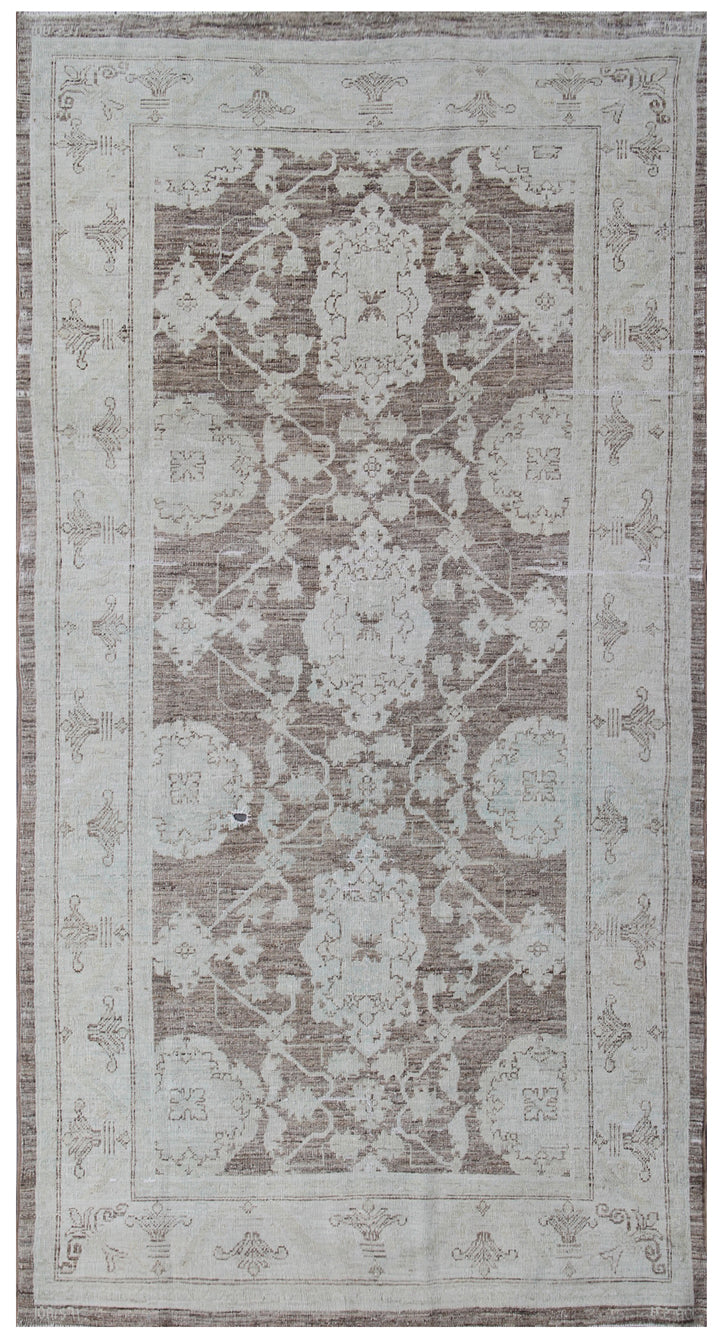 4x7 Ariana Vintage Collection Agra Runner Pale Brown Beige