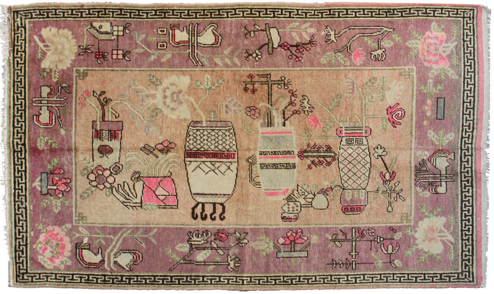 4'x7' Vintage Rug | Samarkand / Yarkand | Floor Tapestry Area Rug