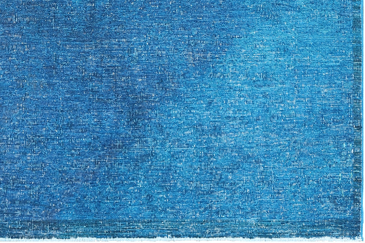 4'x9' Blue Persian Tabriz Ariana Overdyed Rug | Hand-Knotted Wool Area Rug