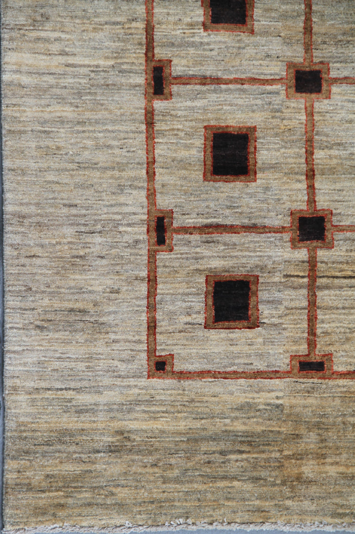 6'x9'One Of A Kind Hand Knotted Wool Area Rug