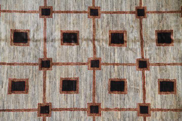 6'x9'One Of A Kind Hand Knotted Wool Area Rug
