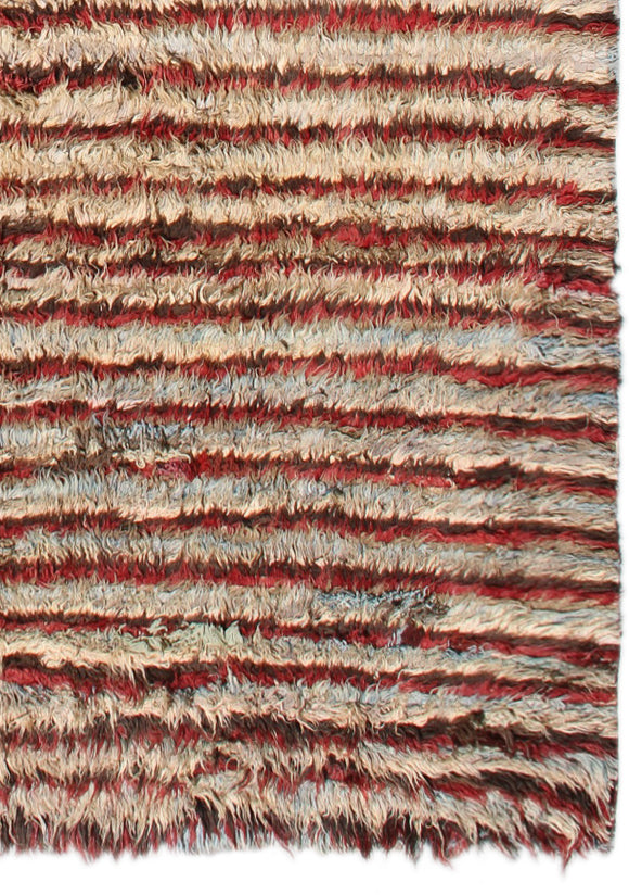 10'x13' Ariana Moroccan Style Colorful Striped Soft Shaggy Wool Barchi Rug