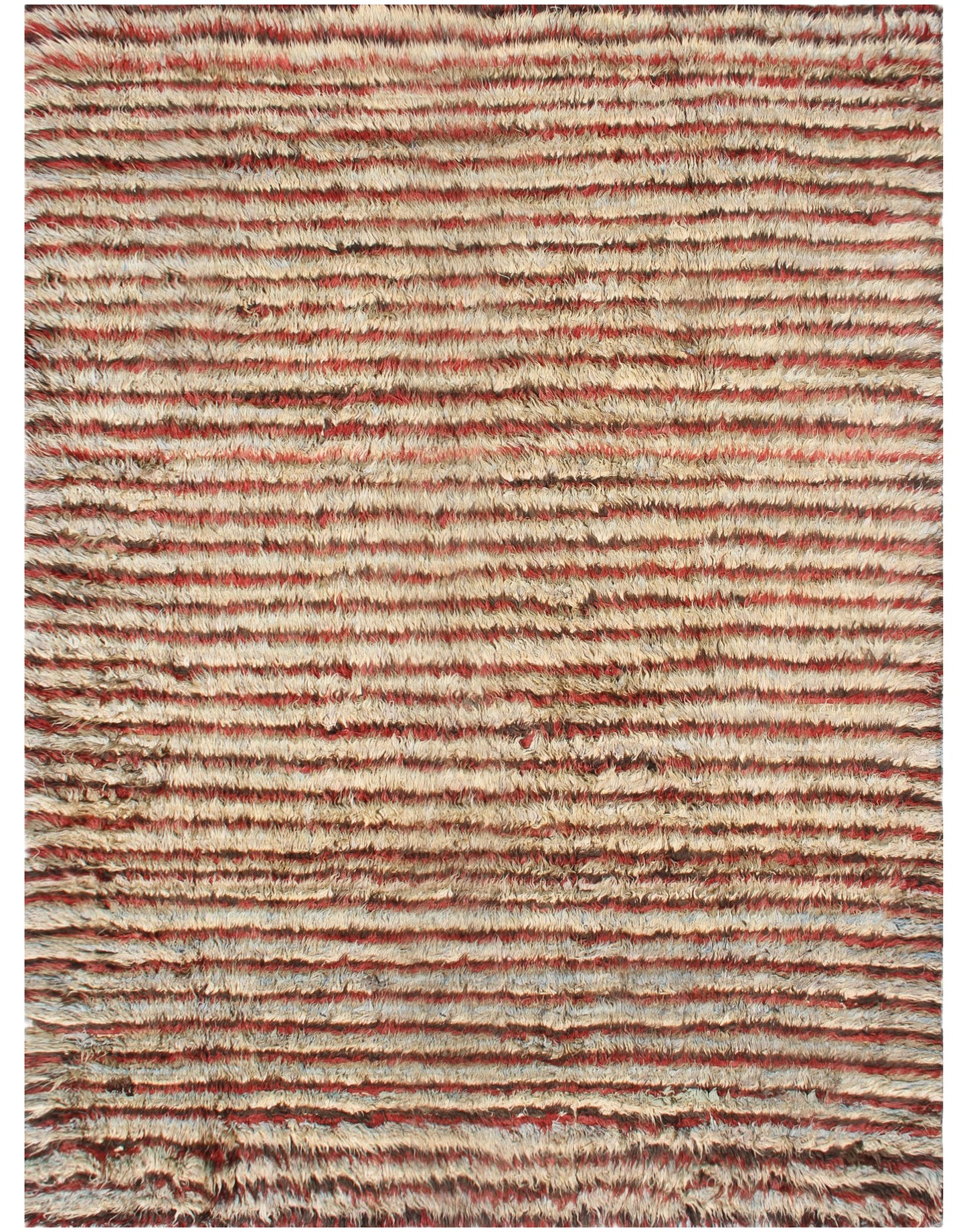 10'x13' Ariana Moroccan Style Colorful Striped Soft Shaggy Wool Barchi Rug