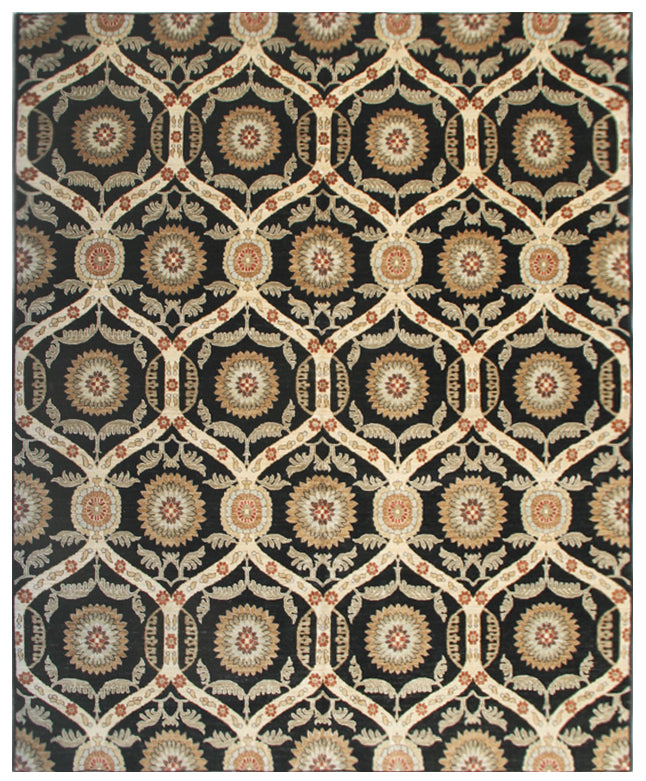10'x8' Persian Qum Design Wool Area Rug