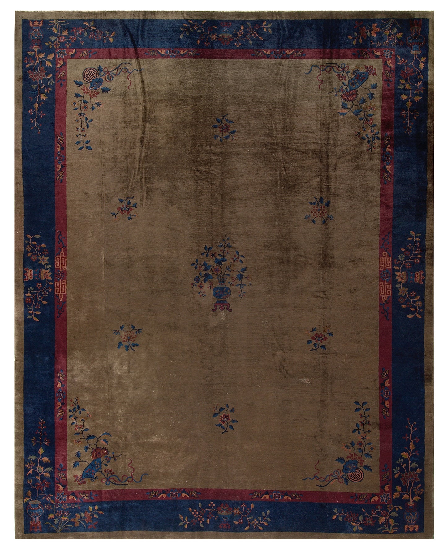 11x14 Grey Chinese Art Deco Area Rug