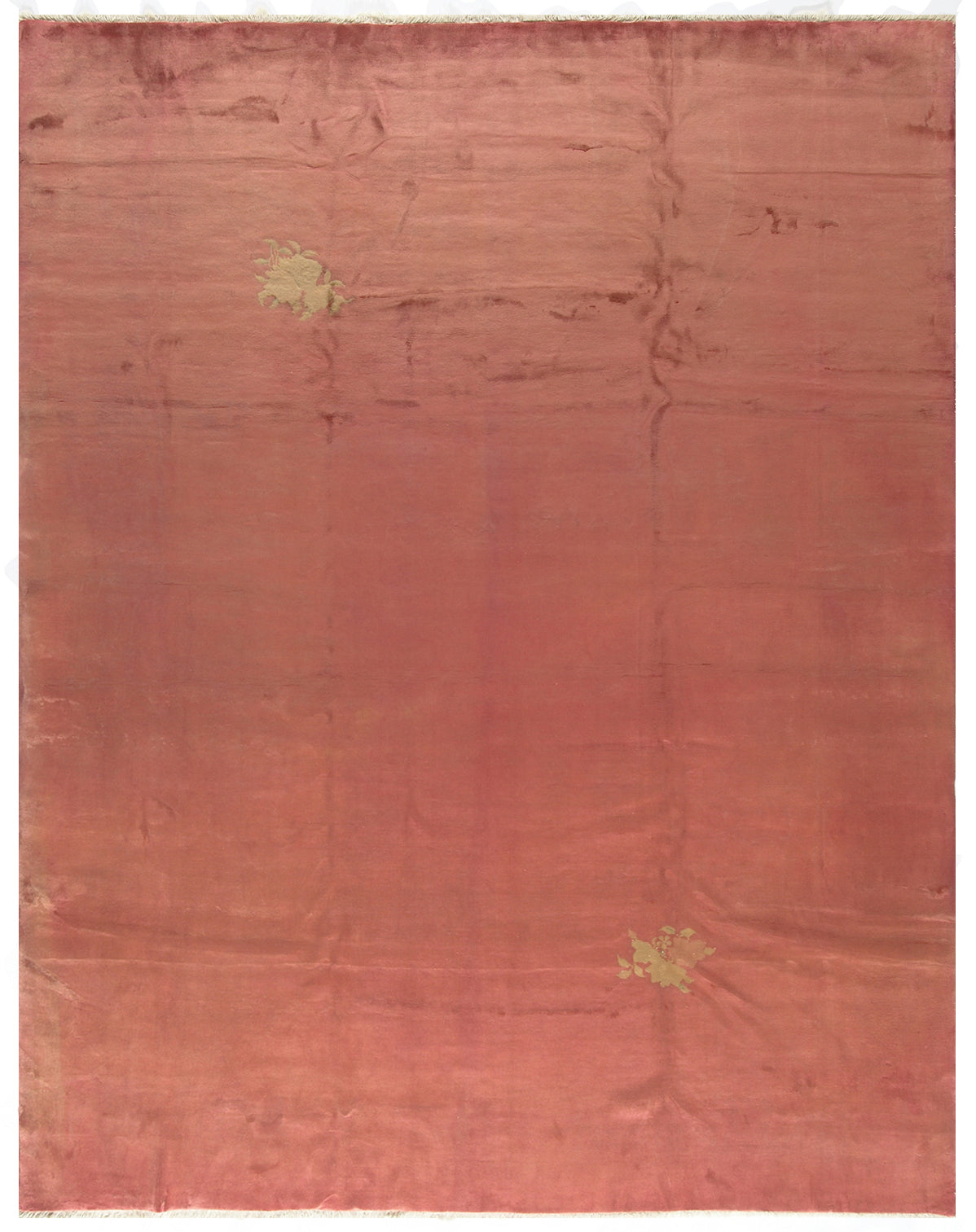 9'x11' Salmon Pink Vintage Chinese Art Deco Rug