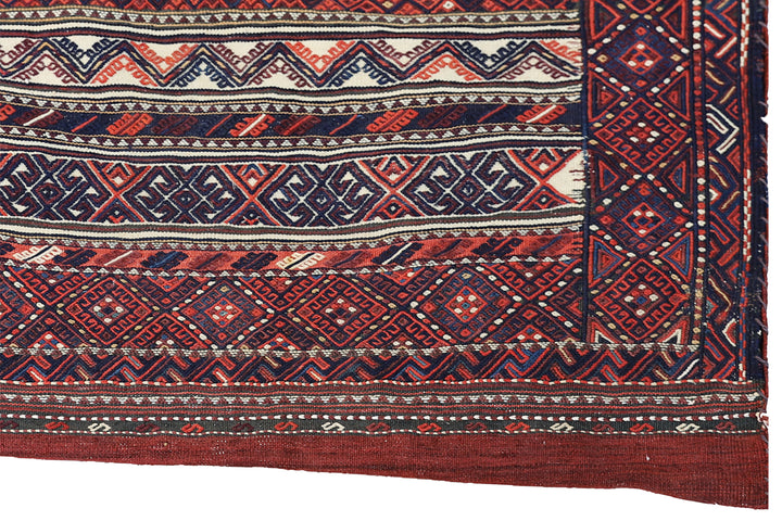 3'x4' Persian Verneh Soumak Weave Tribal Storage Bag