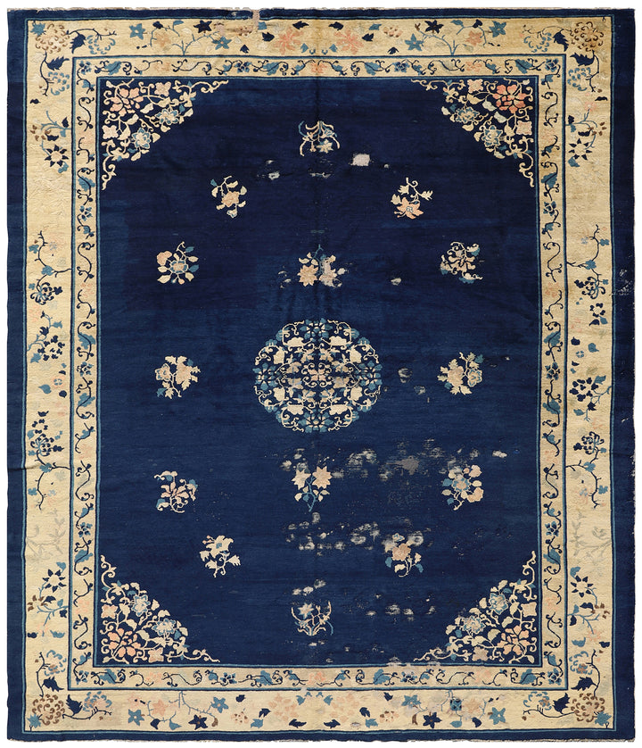 9'x12' Blue Antique Chinese Peking Rug