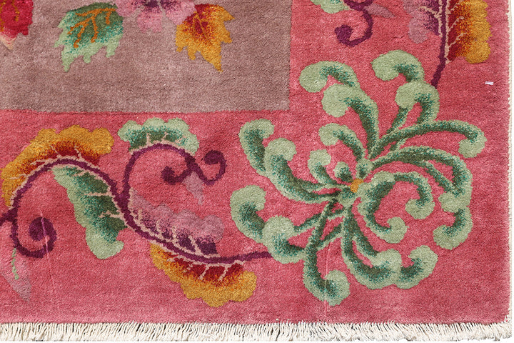 8'x10' Pink Art Deco Chinese Vintage Rug