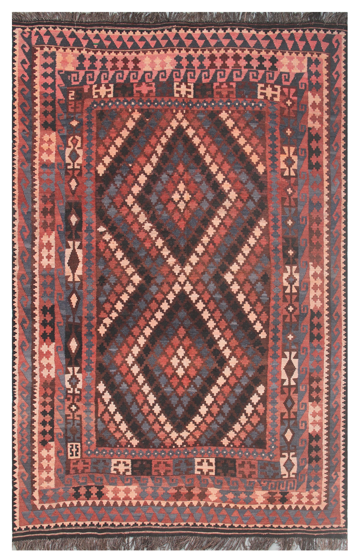 9.07 x  6.03 Afghan Maimana Vintage Wool Kilim