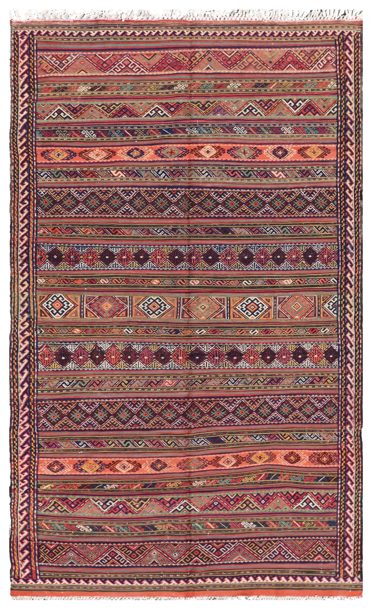 9.09 x  4.10 Colorful Vintage Persian Tribal Wool Kilim