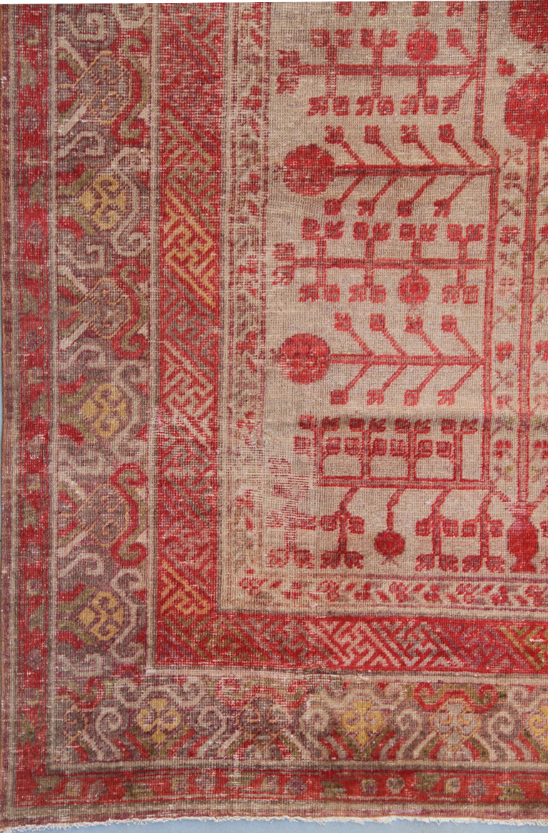 9'x18' Antique Samarkand Orange Red pastel